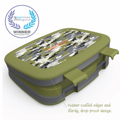 Bentgo Kids Durable & Leak Proof Camouflage Children's Lunch Box - Green Perspective: left