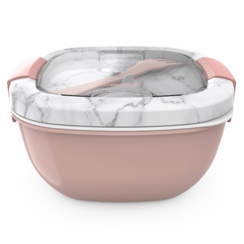 Bentgo® Salad On-The-Go Container - Blush Marble Perspective: left