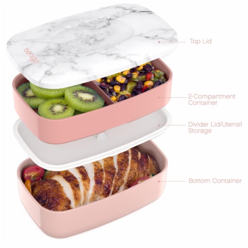 Bentgo Classic On-The-Go Food Container - Blush Marble Perspective: left