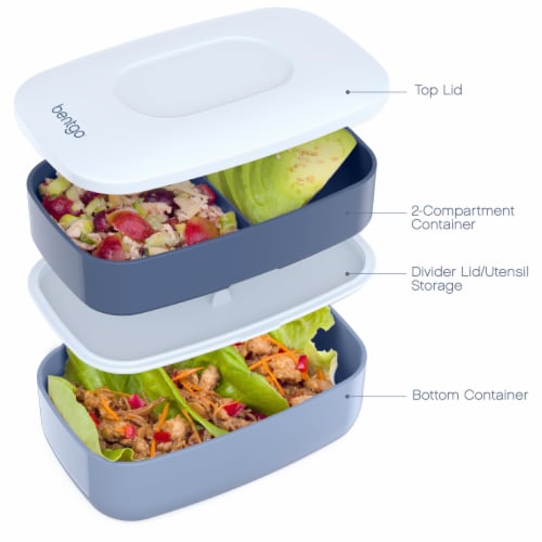 Bentgo® Classic Stackable Lunch Box - Slate Perspective: left