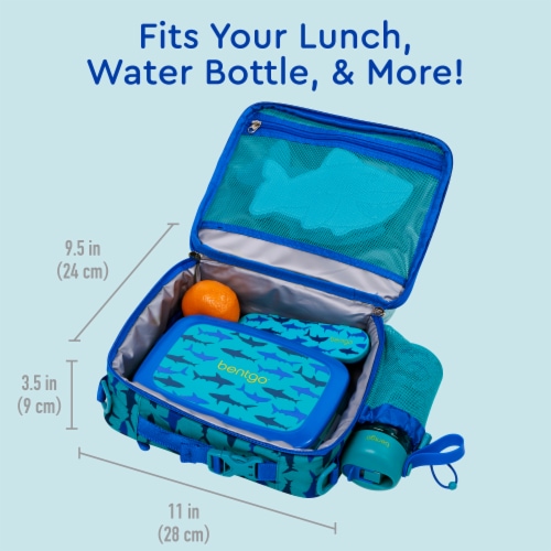 Bentgo Kids Lunch Bag Sharks Perspective: left