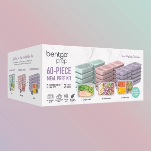 Bentgo® Plastic Meal Prep Containers - Pastel Perspective: left