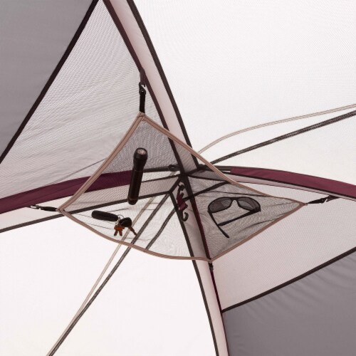 CORE Extended Dome Tent 16 x 9 Foot 9 Person Camping Tent with Air Vents, Red Perspective: left