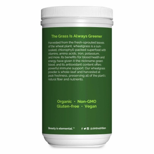 Zint Organic Whole-leaf Wheatgrass Powder Perspective: left