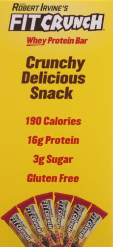 Robert Irvine's Fit Crunch® Chocolate Peanut Butter Whey Protein Bars Perspective: left