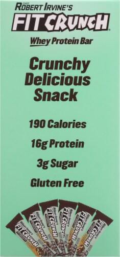 Robert Irvine's Fit Crunch® Mint Chocolate Chip Whey Protein Bars Perspective: left