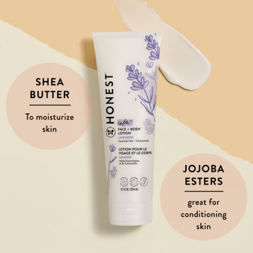 The Honest Company Calm Lavender Face + Body Lotion Perspective: left