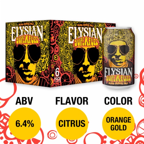 Elysian Brewing SuperFuzz Blood Orange Pale Ale Perspective: left