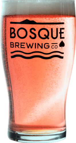 Bosque Brewing Co Elephants On Parade Raspberry Wheat Ale Craft Beer Perspective: left