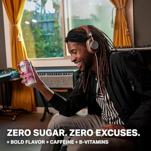 Rockstar® Pure Zero Sugar Free Watermelon Kiwi Energy Drink Can Perspective: left
