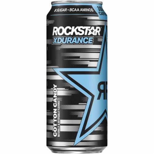 Rockstar XDurance Cotton Candy Energy Drink Perspective: left