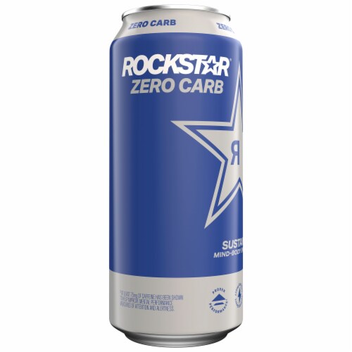 Rockstar Zero Carb Sugar Free Energy Drink Perspective: left