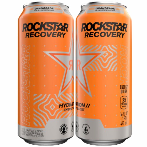 Rockstar Recovery Energy Drink Orangeade 16 Fl Oz Perspective: left