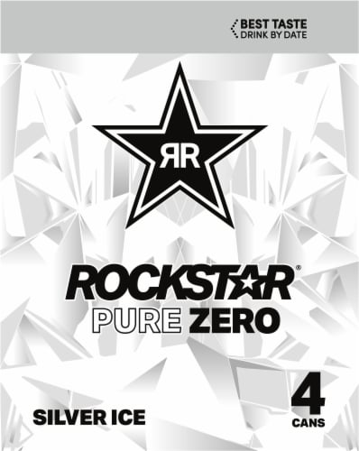 Rockstar® Pure Zero Silver Ice Energy Drink Perspective: left