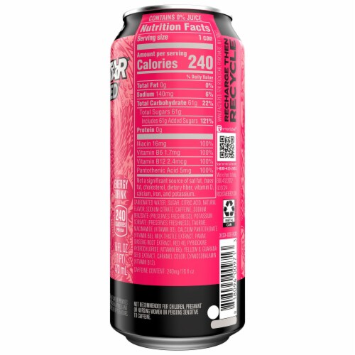 Rockstar Punched Watermelon Energy Drink Perspective: left