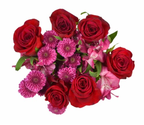 Summer Sizzle Rose Bouquet Perspective: left