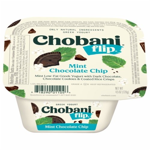 Chobani® Flip® Low-Fat Mint Chocolate Chip Greek Yogurt Perspective: left