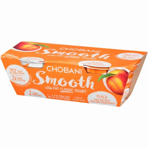 Chobani Smooth Peach Yogurt Perspective: left