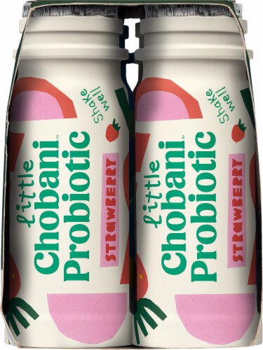 Little Chobani Probiotic Kids' Strawberry Lowfat Yogurt Drinks Perspective: left