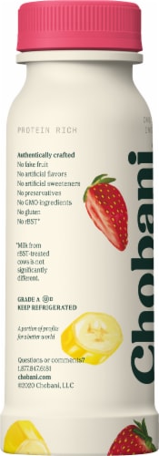 Chobani® Strawberry Banana Low Fat Greek Yogurt Drink Perspective: left