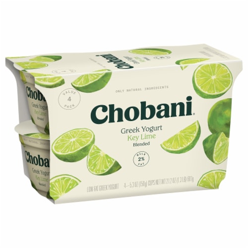 Chobani® Key Lime Low Fat Greek Yogurt Cups Perspective: left