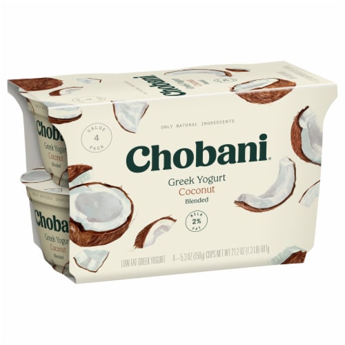 Chobani® Coconut Low Fat Greek Yogurt Cups Perspective: left