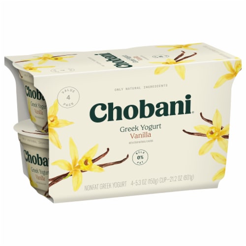 Chobani® Vanilla Nonfat Greek Yogurt Cups Perspective: left