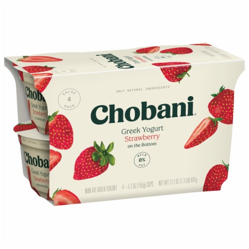 Chobani® Strawberry on the Bottom Nonfat Greek Yogurt Cups Perspective: left