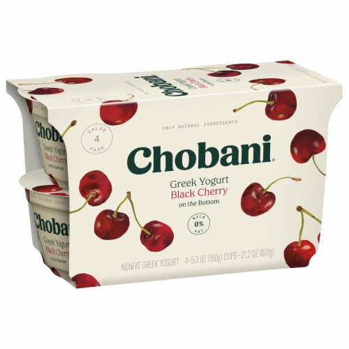 Chobani® Black Cherry on the Bottom Nonfat Greek Yogurt Cups Perspective: left