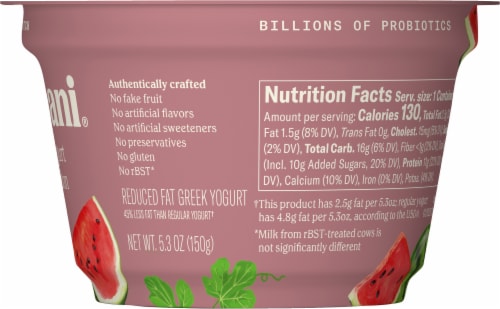 Chobani Greek Blended Watermelon Yogurt Perspective: left