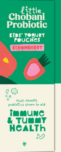 Little Chobani Probiotic Strawberry Kids' Yogurt Pouches Perspective: left