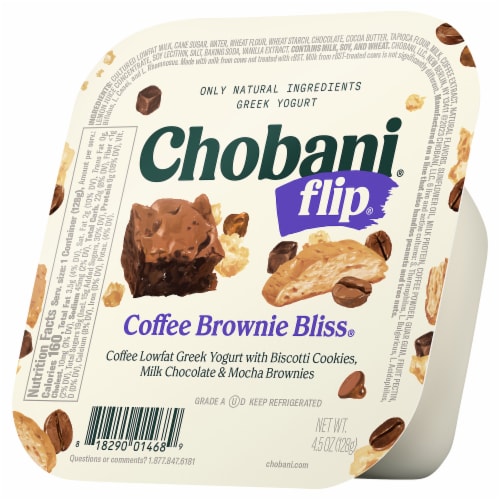 Chobani® Flip® Low-Fat Coffee Brownie Bliss™ Chocolate Greek Yogurt Perspective: left