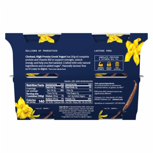 Chobani® 20G Protein Lowfat Greek Yogurt Vanilla Perspective: left