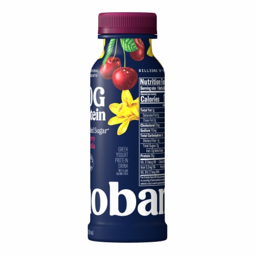 Chobani 20G Protein Lowfat Greek Yogurt Drink Cherry Vanilla 10 fl oz Perspective: left