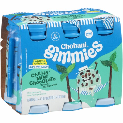 Chobani Gimmies Chillin Mint Chocolate Yogurt Milkshakes Perspective: left