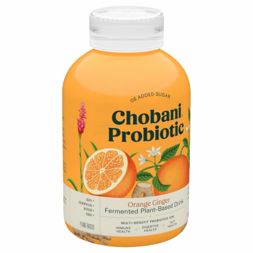 Chobani® Probiotic Orange Ginger Plant-Based Drink Perspective: left