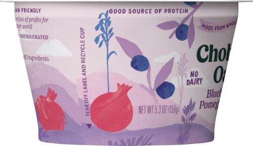 Chobani Oat-Based Blueberry Pomegranate Oat Milk Yogurt Perspective: left