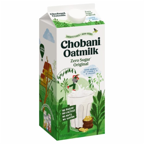 Chobani® Zero Sugar* Original Oatmilk Perspective: left