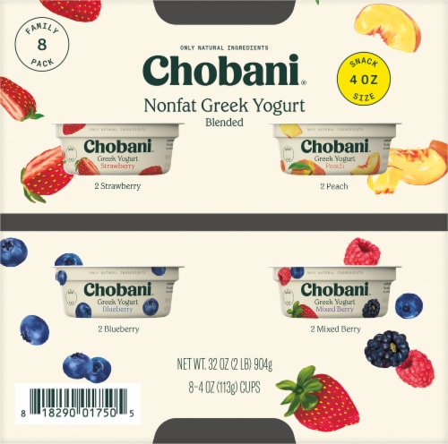 Chobani® Nonfat Greek Yogurt Cups Family Variety Pack Perspective: left