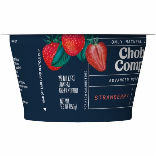 Chobani Complete Ultra Cup Strawberry Yogurt Perspective: left