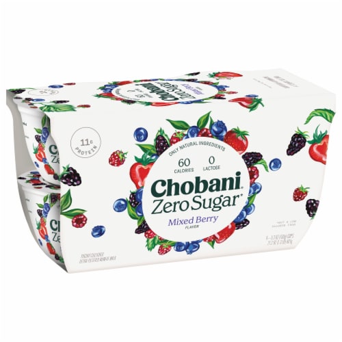 Chobani® Zero Sugar Mixed Berry Yogurt Perspective: left
