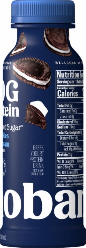 Chobani 20G Protein Lowfat Greek Yogurt Drink Cookes & Cream 10 fl oz Perspective: left
