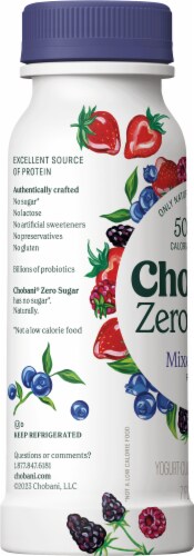 Chobani Zero Sugar Mixed Berry Greek Yogurt Drink Perspective: left
