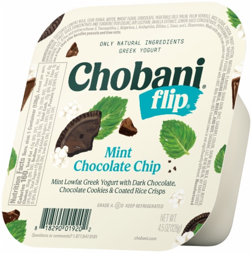 Chobani® Flip® Mint Chocolate Chip™ Low Fat Greek Yogurt Cup Perspective: left