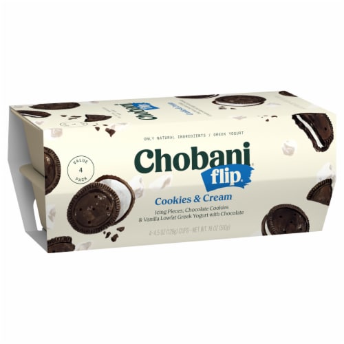 Chobani Flip Low-Fat Cookies & Cream Greek Yogurt Perspective: left
