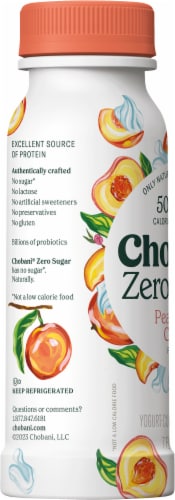 Chobani Zero Sugar Peaches & Cream Greek Yogurt Drink Perspective: left