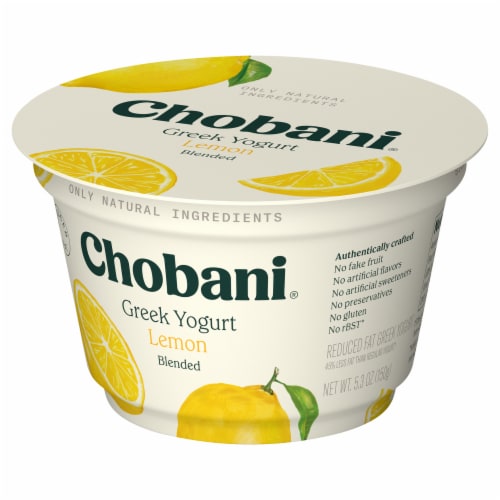 Chobani Lemon Blended Greek Yogurt Cup Perspective: left