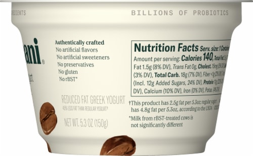 Chobani Coffee Blended Greek Yogurt Cup Perspective: left