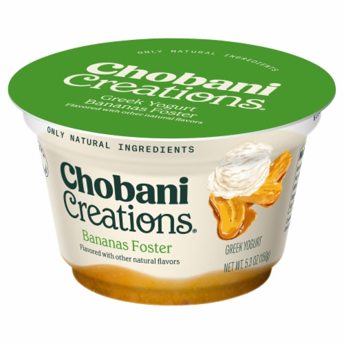 Chobani Creations Greek Banana Foster Yogurt Cup Perspective: left