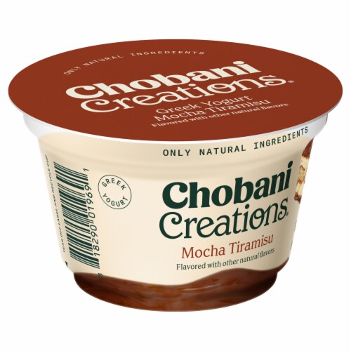 Chobani Creations Greek Mocha Tiramisu Yogurt Cup Perspective: left